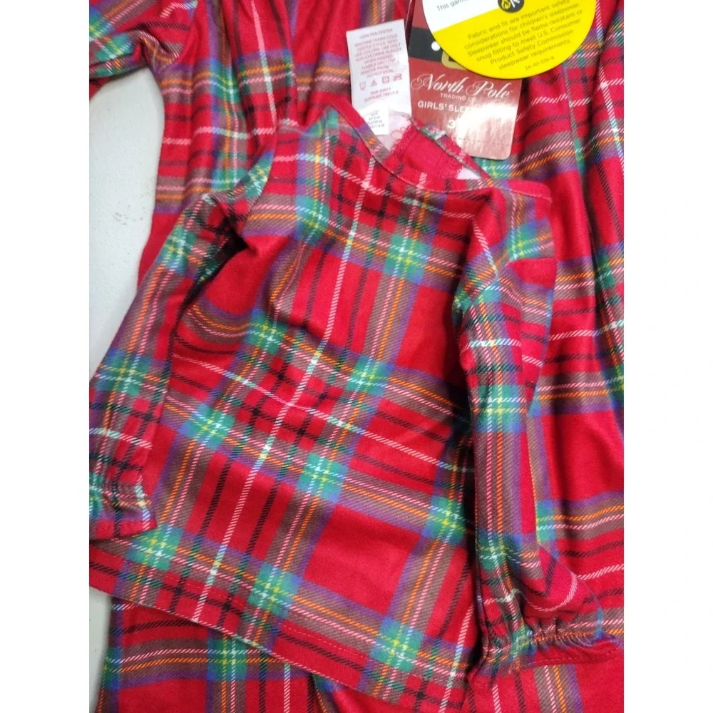North Pole Trading Co‎ Girls Red Plaid Nightgown and Matching Doll Outfit Set 3T